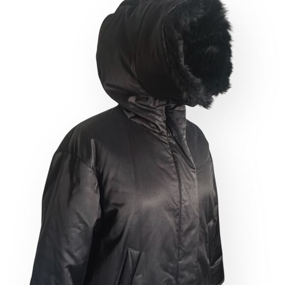 STEVEN ALAN Cocoon Puffer Jacket Lamb Shearling Fur Jacket Feather Down Relaxed - Picture 8 of 14